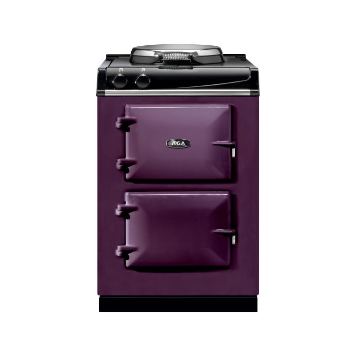 AGA Mini Cast Iron 60 Electric with Cast-Iron Hotplate Range Cooker - Aubergine main product photo