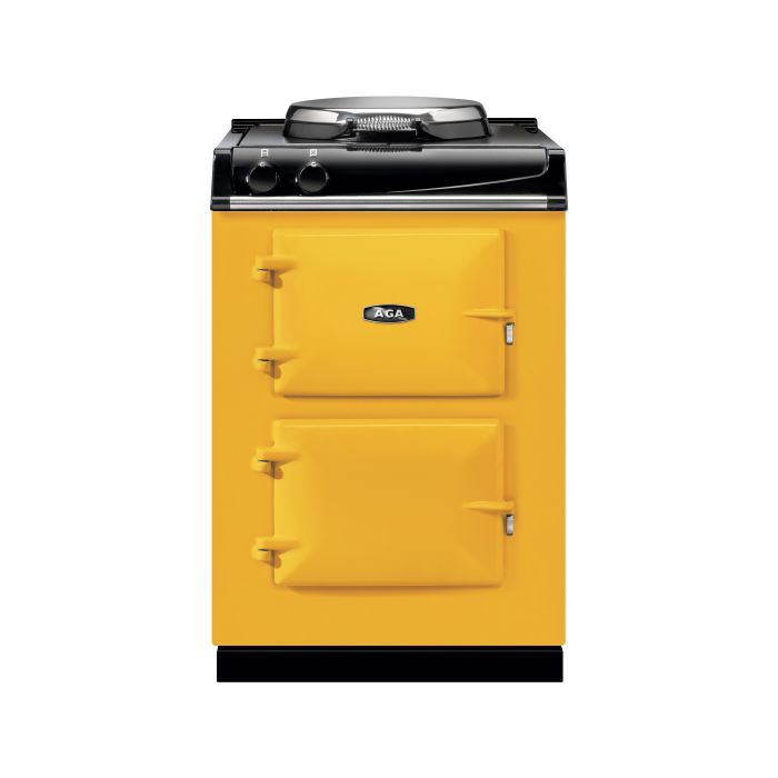 AGA Mini Cast Iron 60 Electric with Cast-Iron Hotplate Range Cooker - Mustard main product photo
