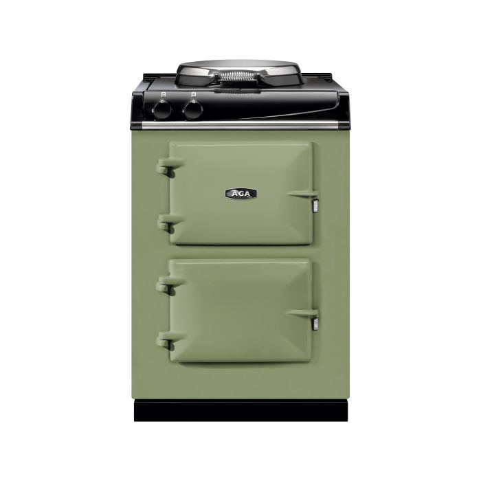 AGA Mini Cast Iron 60 Electric with Cast-Iron Hotplate Range Cooker - Olivine main product photo