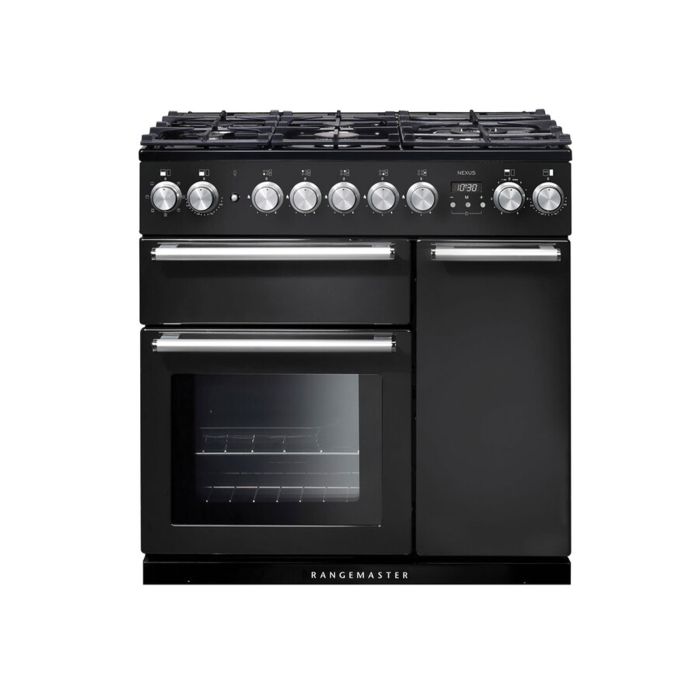Rangemaster Nexus 90 Dual Fuel Range Cooker - Charcoal Black main product photo