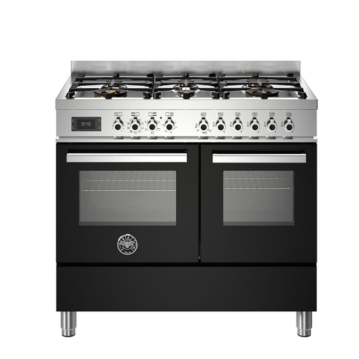 Bertazzoni PRO106L2EXT Professional 100cm 6-Burner Electric Double Oven Range Cooker - Black main product photo