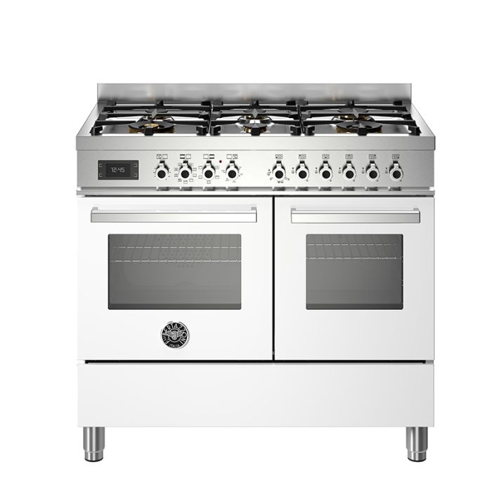 Bertazzoni PRO106L2EXT Professional 100cm 6-Burner Electric Double Oven Range Cooker - White main product photo