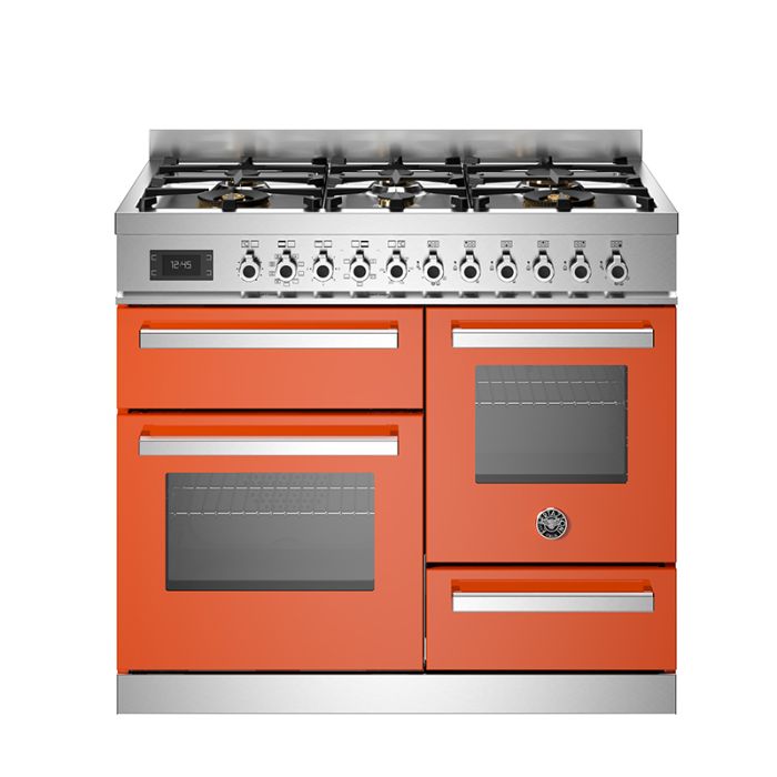 Bertazzoni PRO106L3EXT Professional 100cm 6-Burner Electric Triple Oven Range Cooker - Orange main product photo