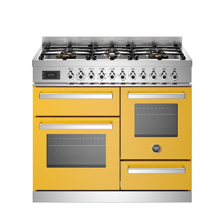 Bertazzoni PRO106L3EXT Professional 100cm 6-Burner Electric Triple Oven Range Cooker - Yellow main product photo