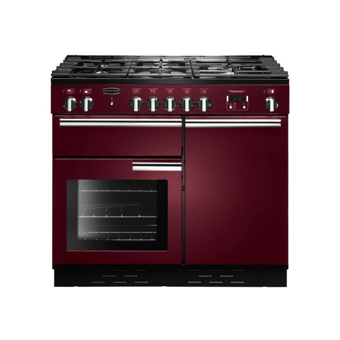 Rangemaster Professional+ 100 Dual Fuel Range Cooker - Cranberry main product photo