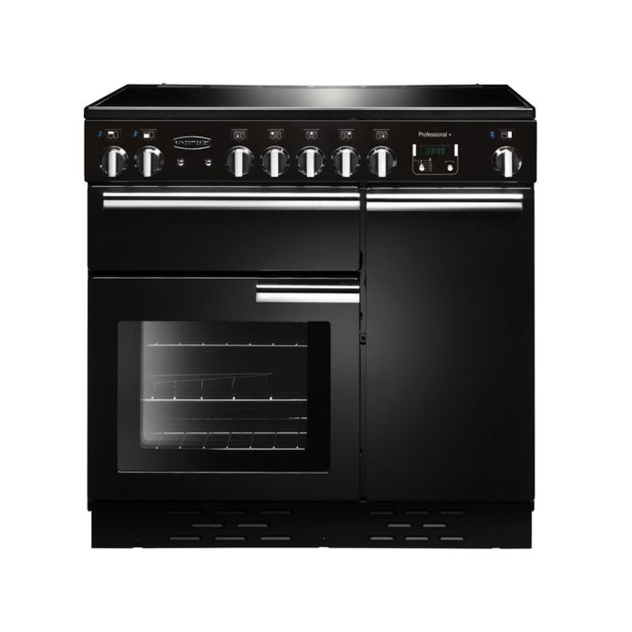Rangemaster Professional+ 90 Ceramic Range Cooker - Black main product photo