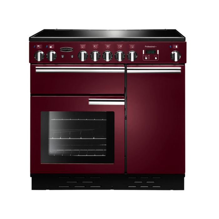 Rangemaster Professional+ 90 Ceramic Range Cooker - Cranberry main product photo