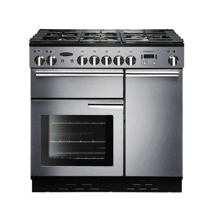 Rangemaster Professional+ 90 Dual Fuel Range Cooker - Stainless Steel main product photo