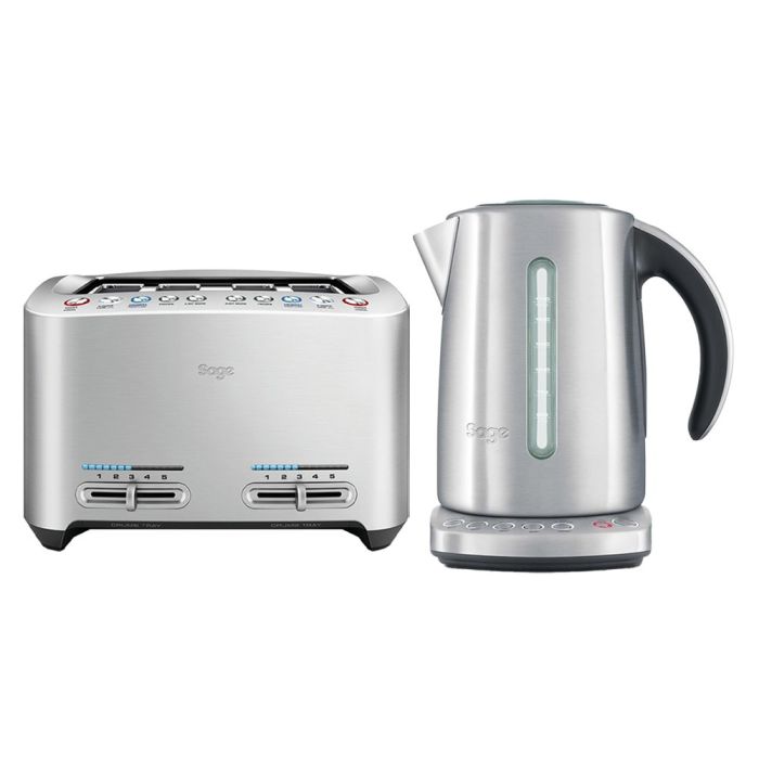 Sage BTA845UK the Smart Toast 4-Slice Toaster with SKE825BSS the Smart Kettle - Stainless Steel main product photo