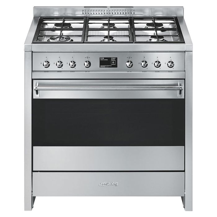 Smeg A1-9 90cm Opera Dual Fuel Range Cooker - Stainless Steel main product photo