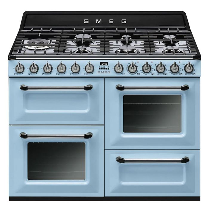 Smeg TR4110AZ 110cm Victoria Dual Fuel Range Cooker - Pastel Blue main product photo