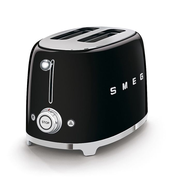 Ex Display - Smeg TSF01BLUK 50's Style Two Slice Toaster - Black Gloss main product photo