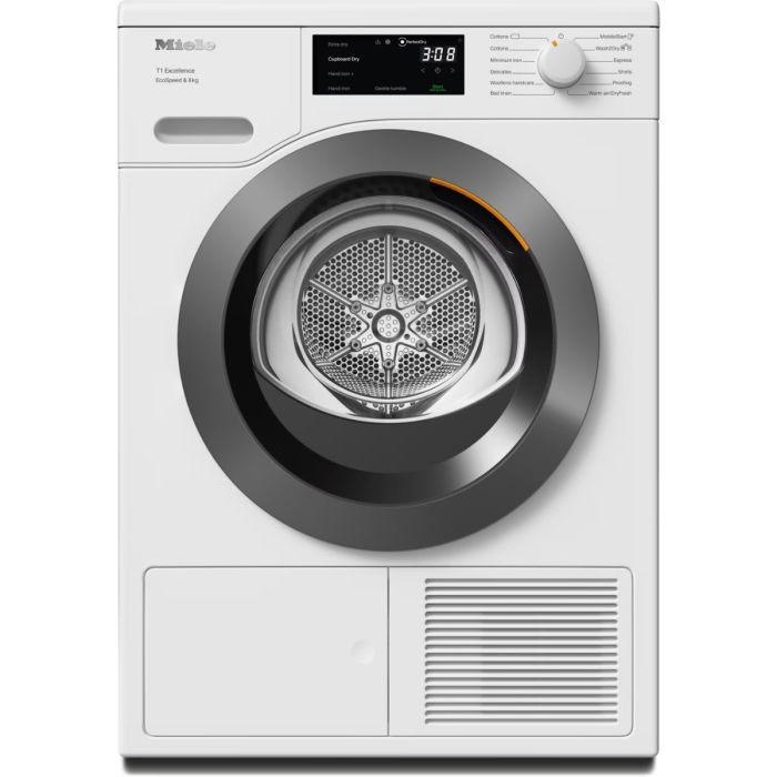 Miele TEC645WP EcoSpeed 8kg Heat Pump Tumble Dryer - Lotus White main product photo