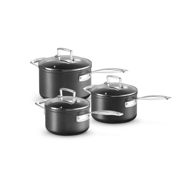 Nearly New - Le Creuset Toughened Non-Stick 3-piece Saucepan Set main product photo