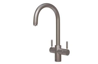 InSinkErator 3N1 J Shape Steaming Hot Water Tap - Brushed Steel