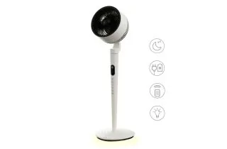 AirCraft AirLUME Cordless Pedestal Air Circulator Fan - White