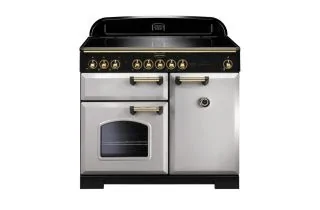 Rangemaster Classic Deluxe 100 Induction Range Cooker (Brass Details) - Royal Pearl