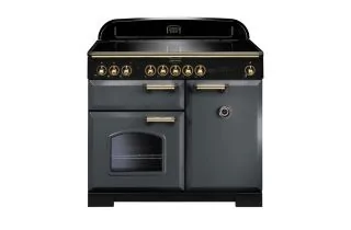 Rangemaster Classic Deluxe 100 Induction Range Cooker (Brass Details) - Slate