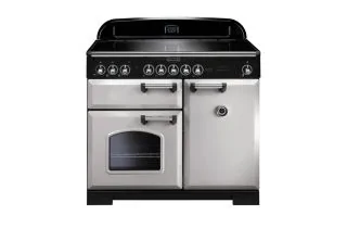 Rangemaster Classic Deluxe 100 Induction Range Cooker (Chrome Details) - Royal Pearl