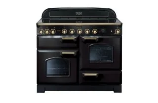 Rangemaster Classic Deluxe 110 Induction Range Cooker (Brass Details) - Black