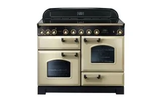 Rangemaster Classic Deluxe 110 Induction Range Cooker (Brass Details) - Cream