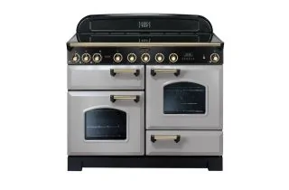Rangemaster Classic Deluxe 110 Induction Range Cooker (Brass Details) - Royal Pearl