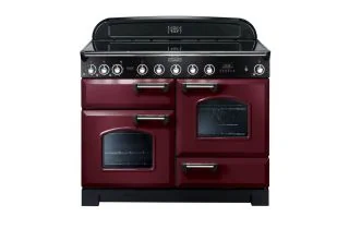 Rangemaster Classic Deluxe 110 Induction Range Cooker (Chrome Details) - Cranberry