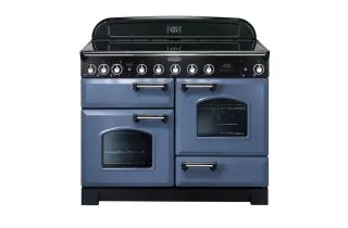 Rangemaster Classic Deluxe 110 Induction Range Cooker (Chrome Details) - Stone Blue
