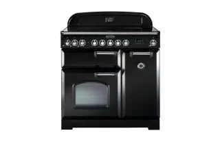 Rangemaster Classic Deluxe 90 Induction Range Cooker (Chrome Details) - Black