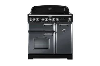 Rangemaster Classic Deluxe 90 Induction Range Cooker (Chrome Details) - Slate