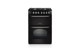 Rangemaster Classic 60 Dual Fuel Range Cooker (Chrome Details) - Black
