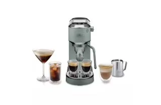 De'Longhi Dedica Duo Expresso Machine with Advanced Milk Steam Wand & Cold Brew Option - Green