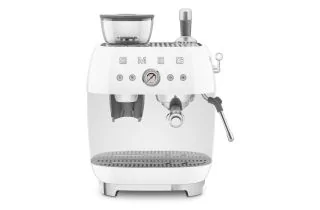 Smeg EGF03WHUK 50's Style Espresso Coffee Machine with Grinder & 20 Bar Pump - White