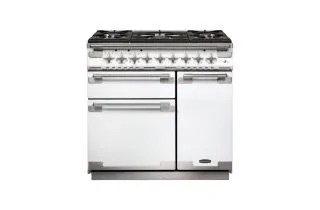 Rangemaster Elise 90 Dual Fuel Range Cooker - White