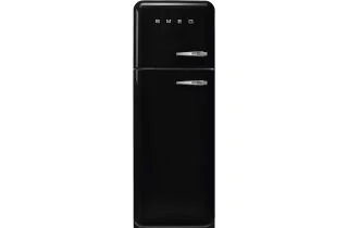 Smeg FAB30LBL6 60cm 50s Style Left Hand Hinge Freezer Over Fridge - Black