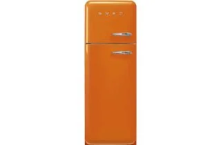 Smeg FAB30LOR6 60cm 50s Style Left Hand Hinge Freezer Over Fridge - Orange