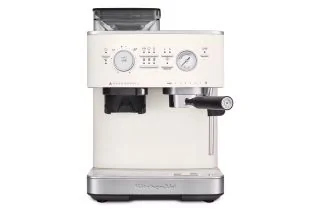 KitchenAid Semi Automatic Espresso Machine with Burr Grinder - Porcelain White
