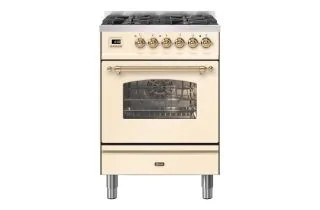 ILVE Milano 60cm Single Oven Range Cooker with 4 Gas Burners - Antique White