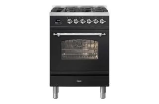 ILVE Milano 60cm Single Oven Range Cooker with 4 Gas Burners - Gloss Black
