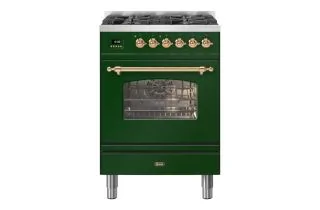 ILVE Milano 60cm Single Oven Range Cooker with 4 Gas Burners - Emerald Green