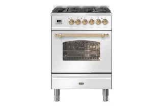 ILVE Milano 60cm Single Oven Range Cooker with 4 Gas Burners - White
