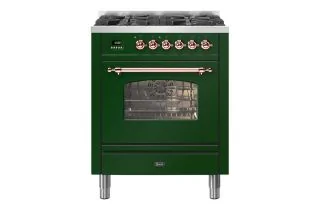 ILVE Milano 70cm Single Oven Range Cooker with 4 Gas Burners - Emerald Green