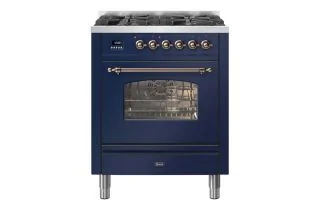 ILVE Milano 70cm Single Oven Range Cooker with 4 Gas Burners - Midnight Blue