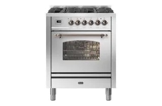 ILVE Milano 70cm Single Oven Range Cooker with 4 Gas Burners - Stainless Steel