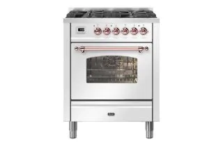 ILVE Milano 70cm Single Oven Range Cooker with 4 Gas Burners - White