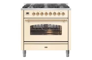 ILVE Milano 90cm Single Oven Range Cooker with 6 Gas Burners - Antique White