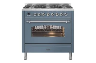 ILVE Milano 90cm Single Oven Range Cooker with 6 Gas Burners - Blue Grey