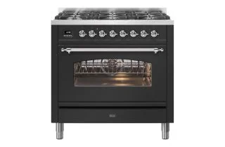 ILVE Milano 90cm Single Oven Range Cooker with 6 Gas Burners - Matt Graphite
