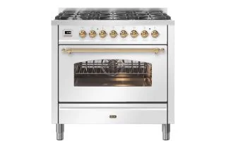 ILVE Milano 90cm Single Oven Range Cooker with 6 Gas Burners - White