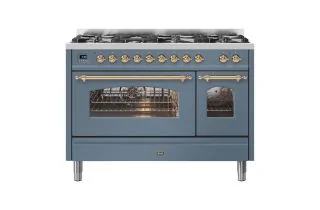 ILVE Milano 120cm Double Oven Range Cooker with 7 Gas Burners - Blue Grey